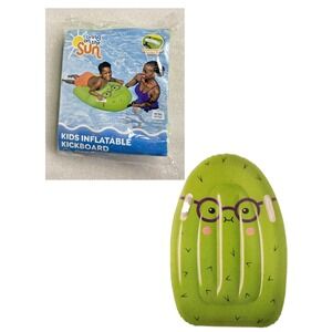 Bring on the Sun Inflatable Kick Board Kids Boogie Board with Handles Cactus NEW